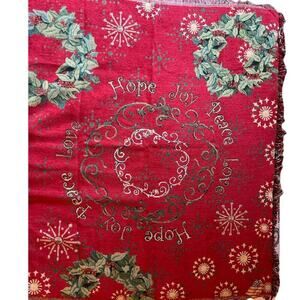 Christmas Blanket Throw with Fringe - 58" x 52" - NWT